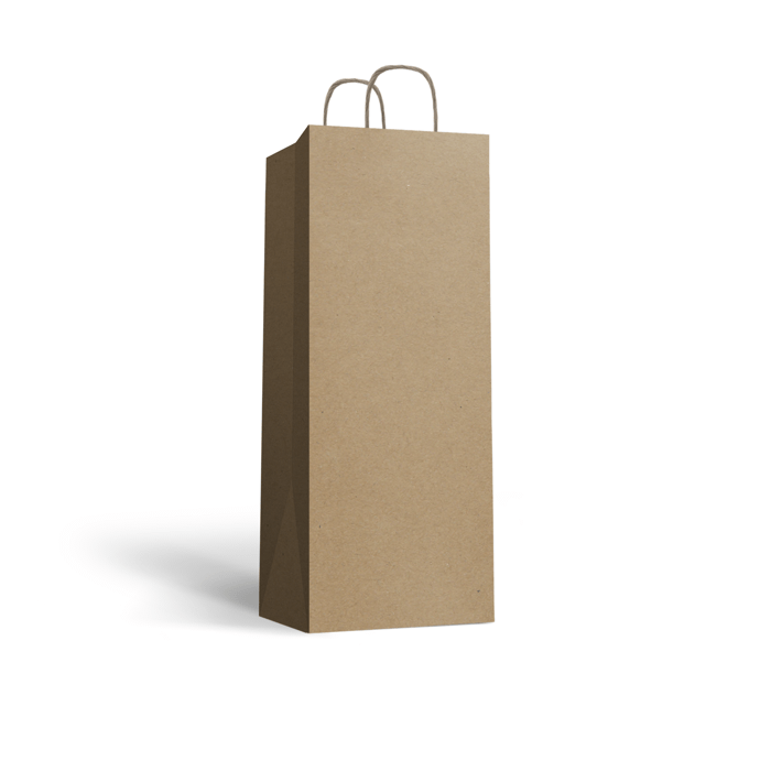 Paper carrier bag with twisted handles for 1 bottle